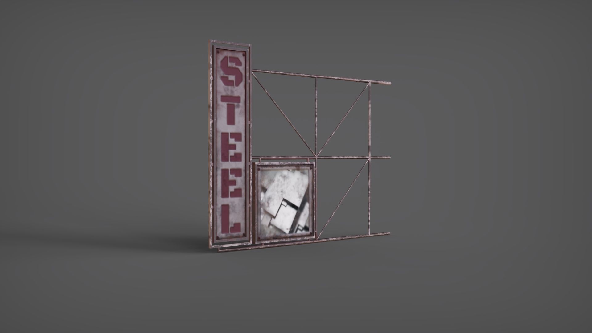 Signboard Big Free low-poly 3D model_1