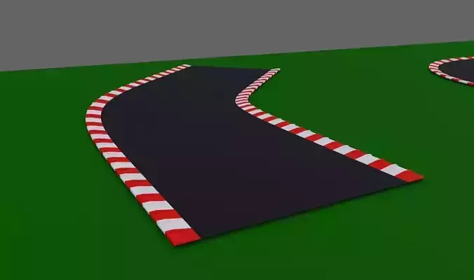Race Track Configurable - Chicane - Pista de Corrida Low-poly 3D model