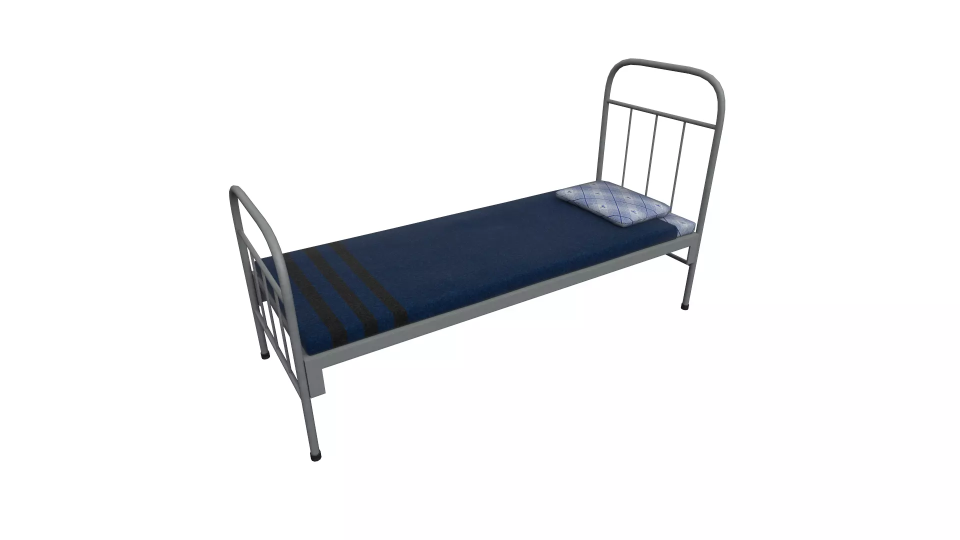 Army bed Low-poly 3D model_0