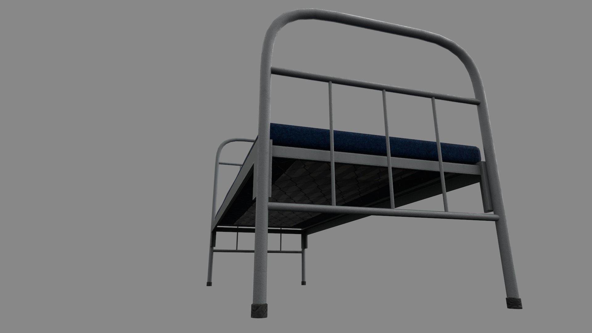 Army bed Low-poly 3D model_5