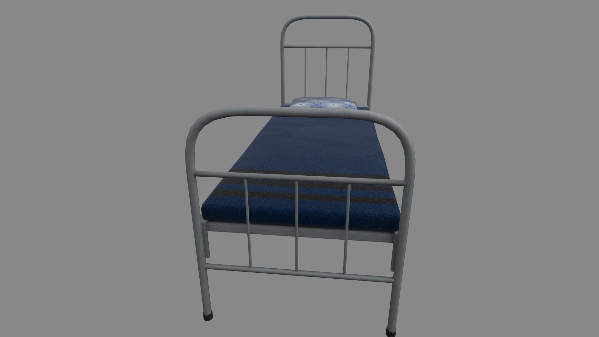 Army bed Low-poly 3D model_4