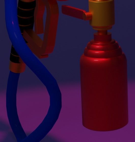 flamethrower fire gun 3D model_2