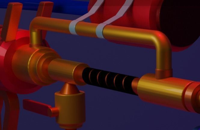 flamethrower fire gun 3D model_3