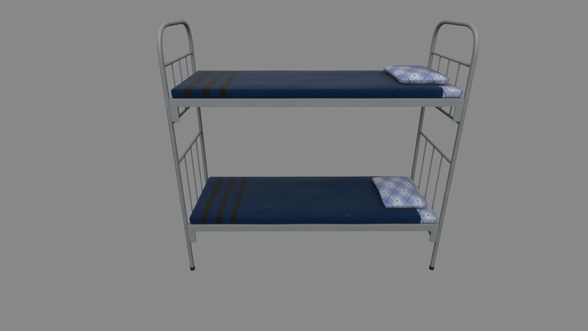 Army bed Low-poly 3D model_1