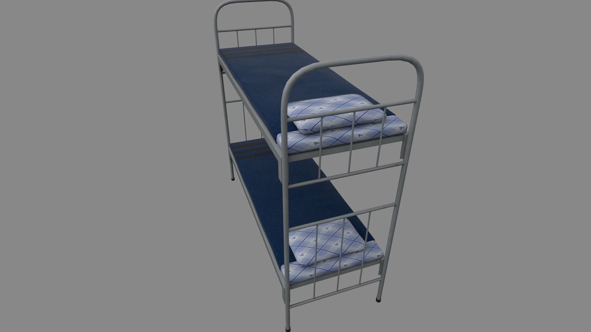 Army bed Low-poly 3D model_3