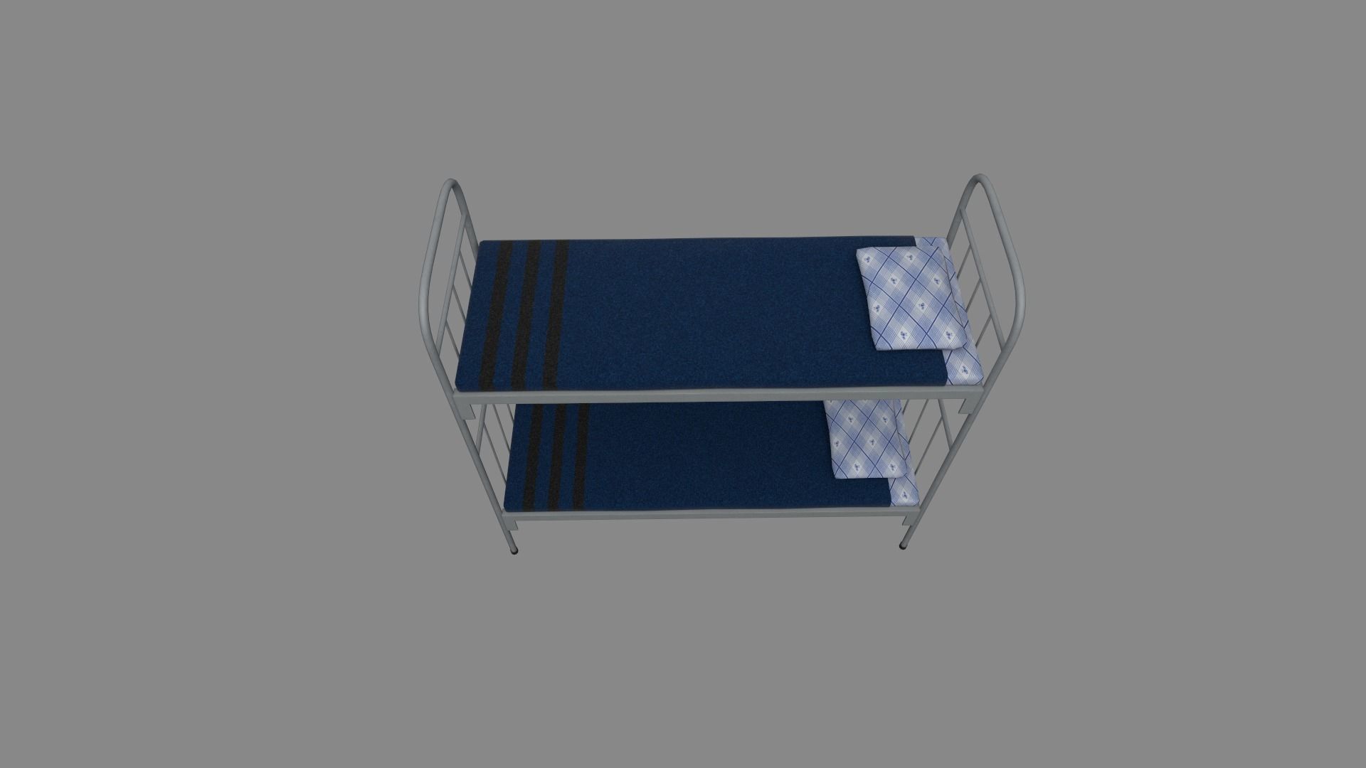 Army bed Low-poly 3D model_5
