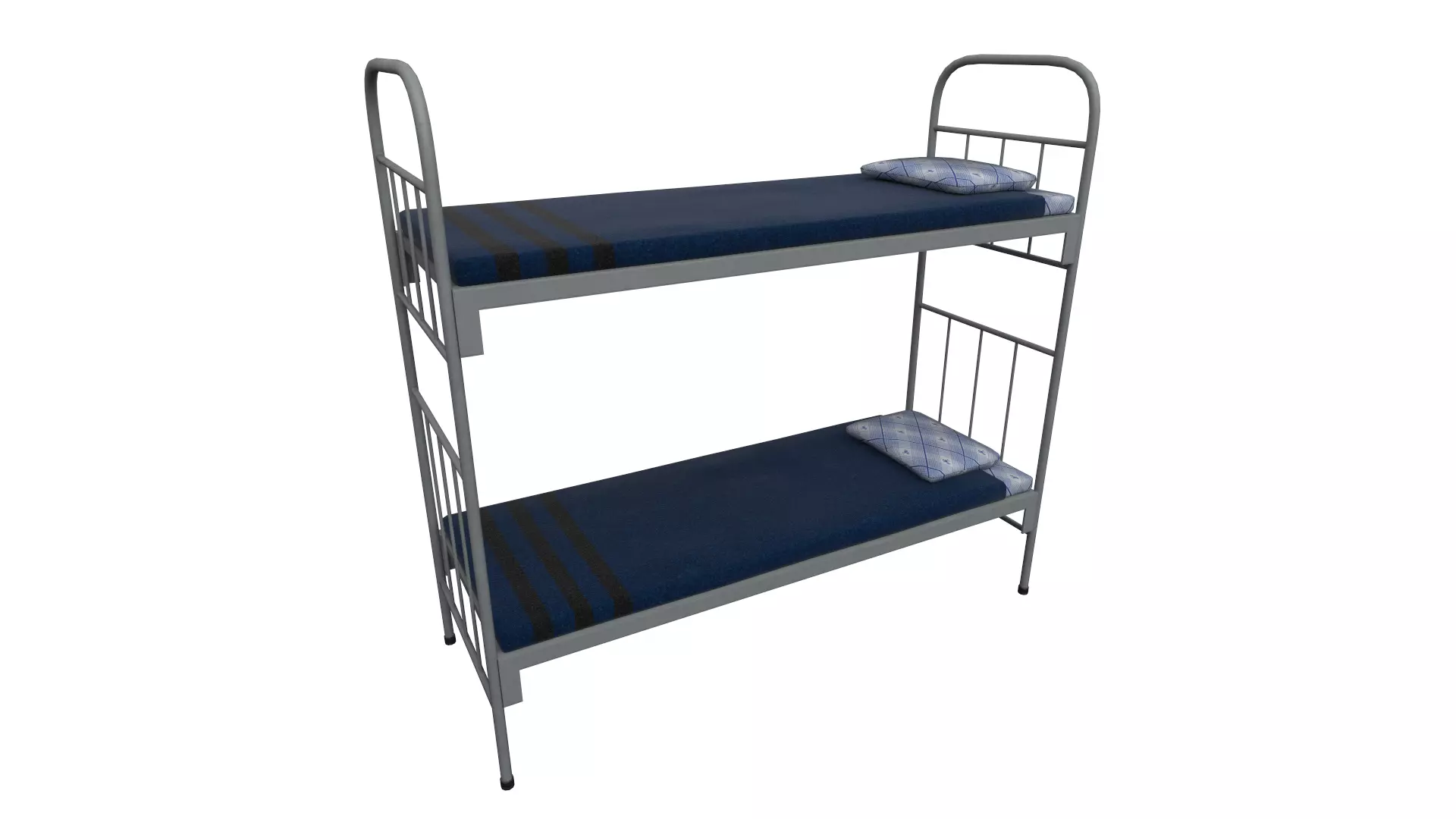 Army bed Low-poly 3D model_0