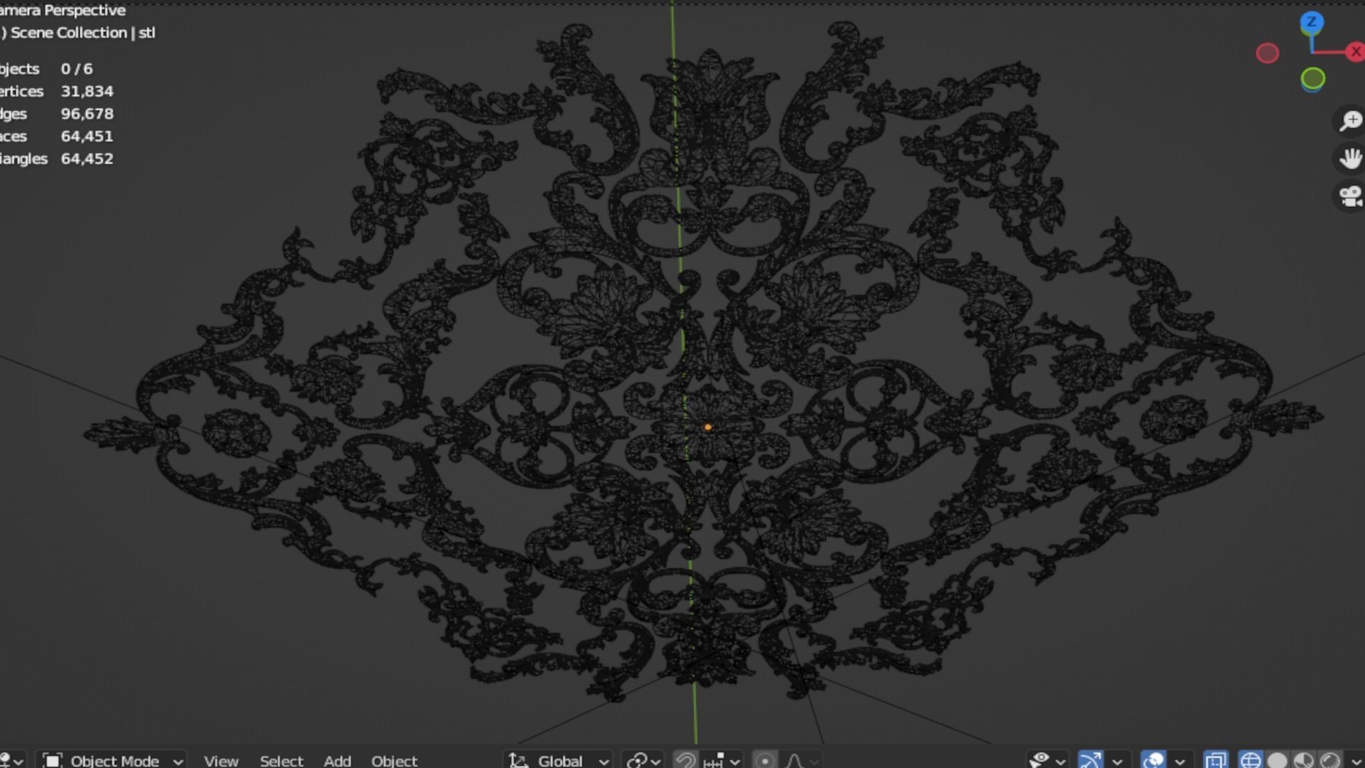 Classic decor ornament 95 3D model_5