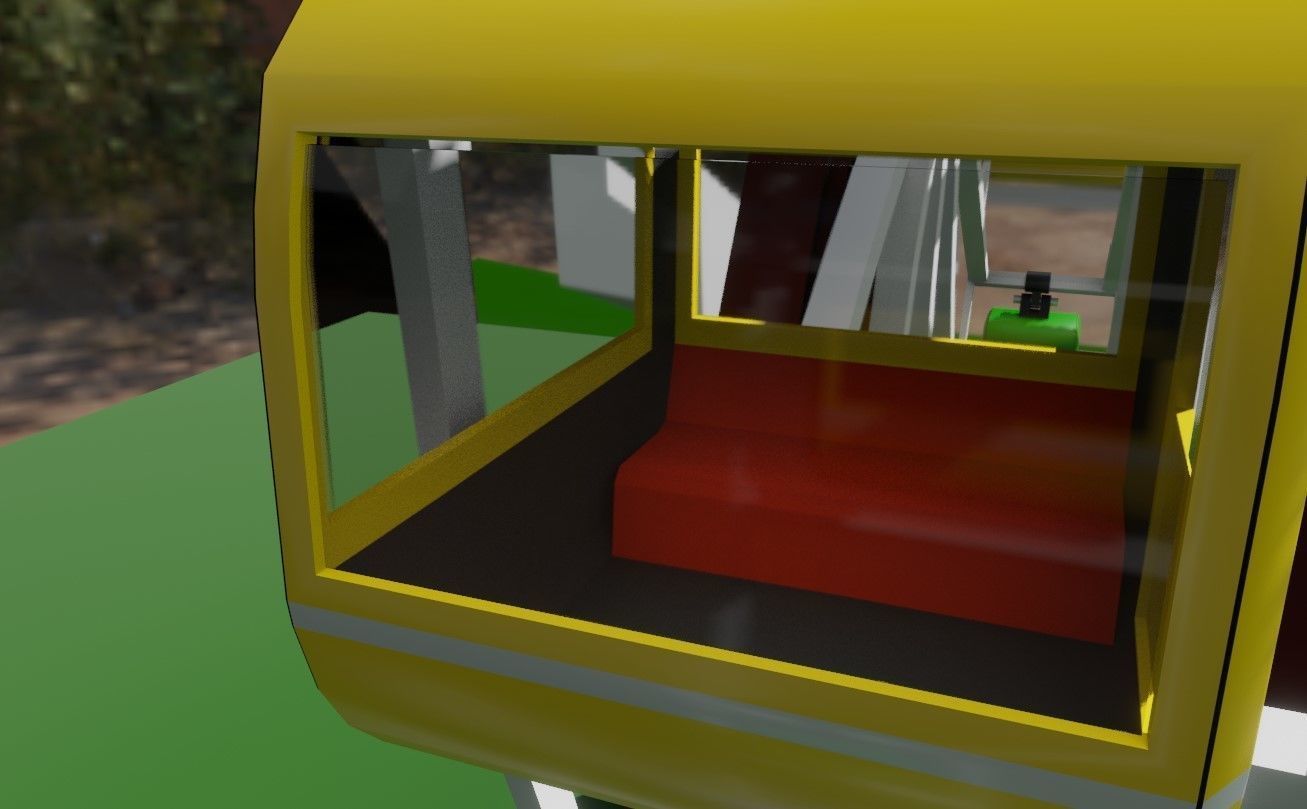 Giant Wheel - Amusement Park - Roda Gigante Low-poly 3D model_10