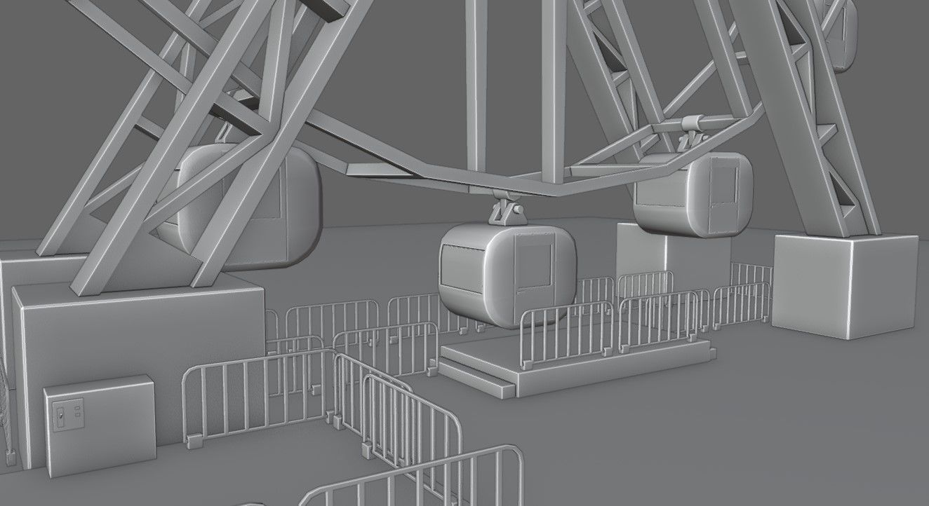Giant Wheel - Amusement Park - Roda Gigante Low-poly 3D model_21