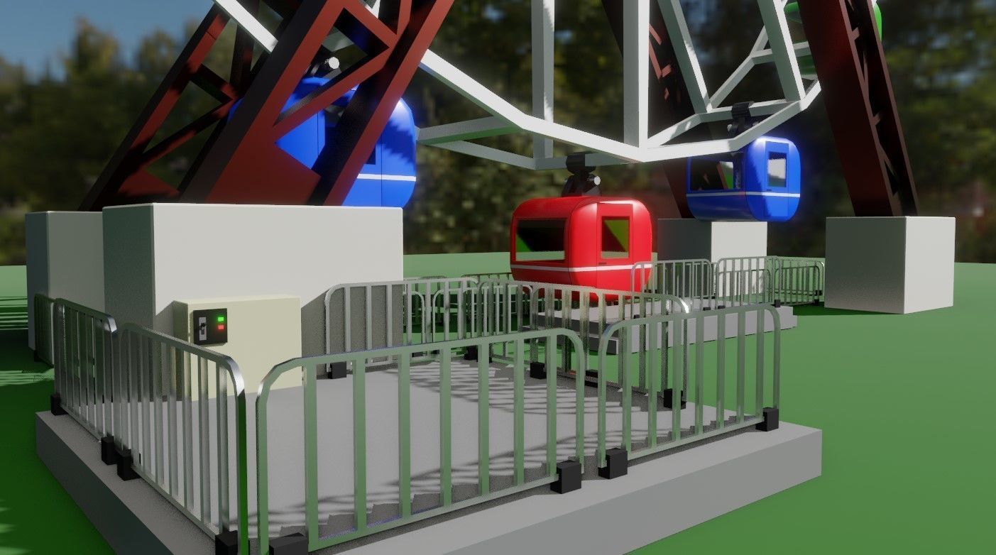 Giant Wheel - Amusement Park - Roda Gigante Low-poly 3D model_4