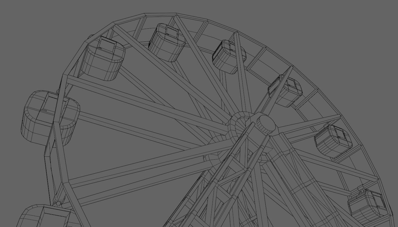 Giant Wheel - Amusement Park - Roda Gigante Low-poly 3D model_23