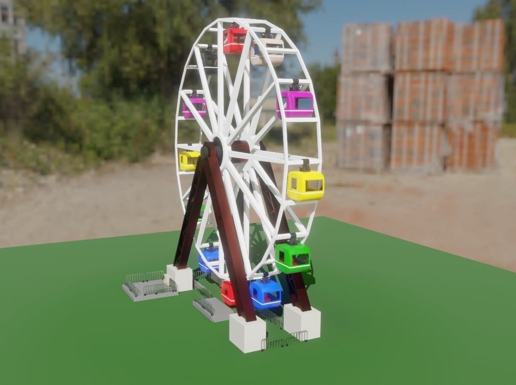 Giant Wheel - Amusement Park - Roda Gigante Low-poly 3D model_15