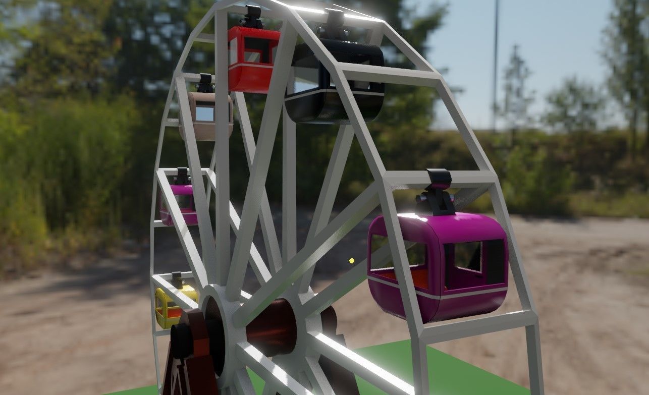 Giant Wheel - Amusement Park - Roda Gigante Low-poly 3D model_17