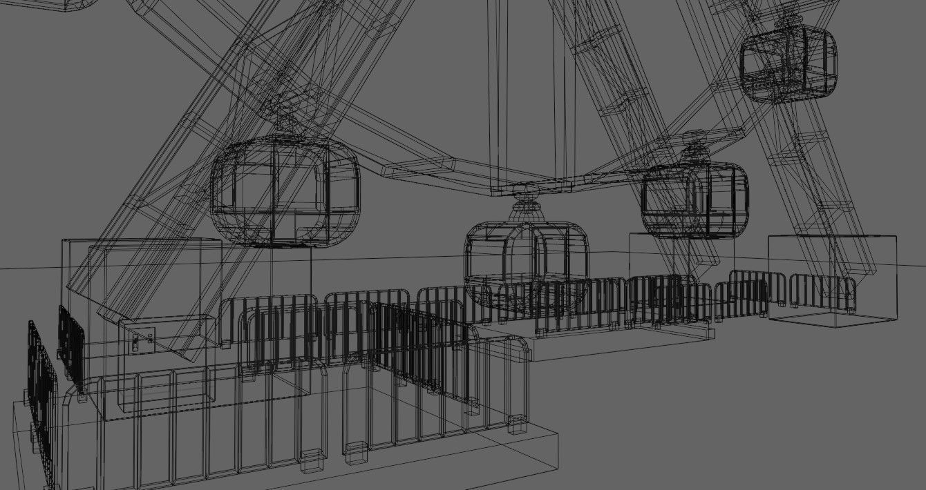 Giant Wheel - Amusement Park - Roda Gigante Low-poly 3D model_25