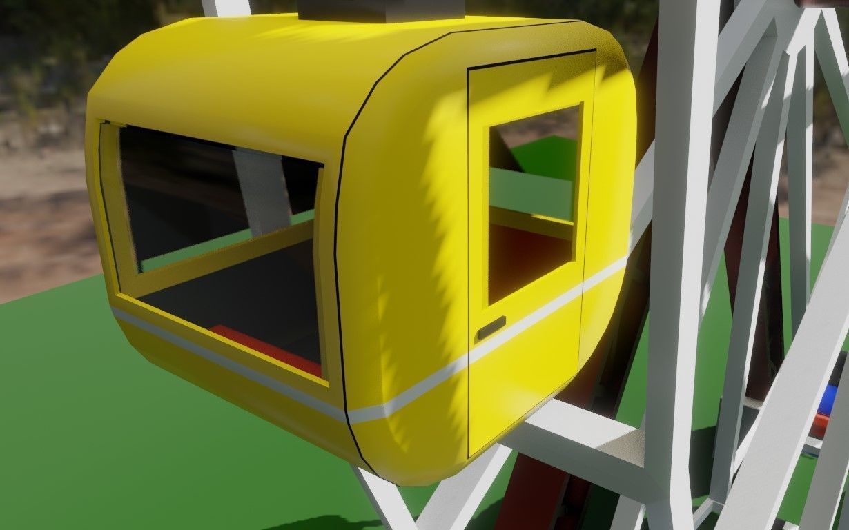 Giant Wheel - Amusement Park - Roda Gigante Low-poly 3D model_8