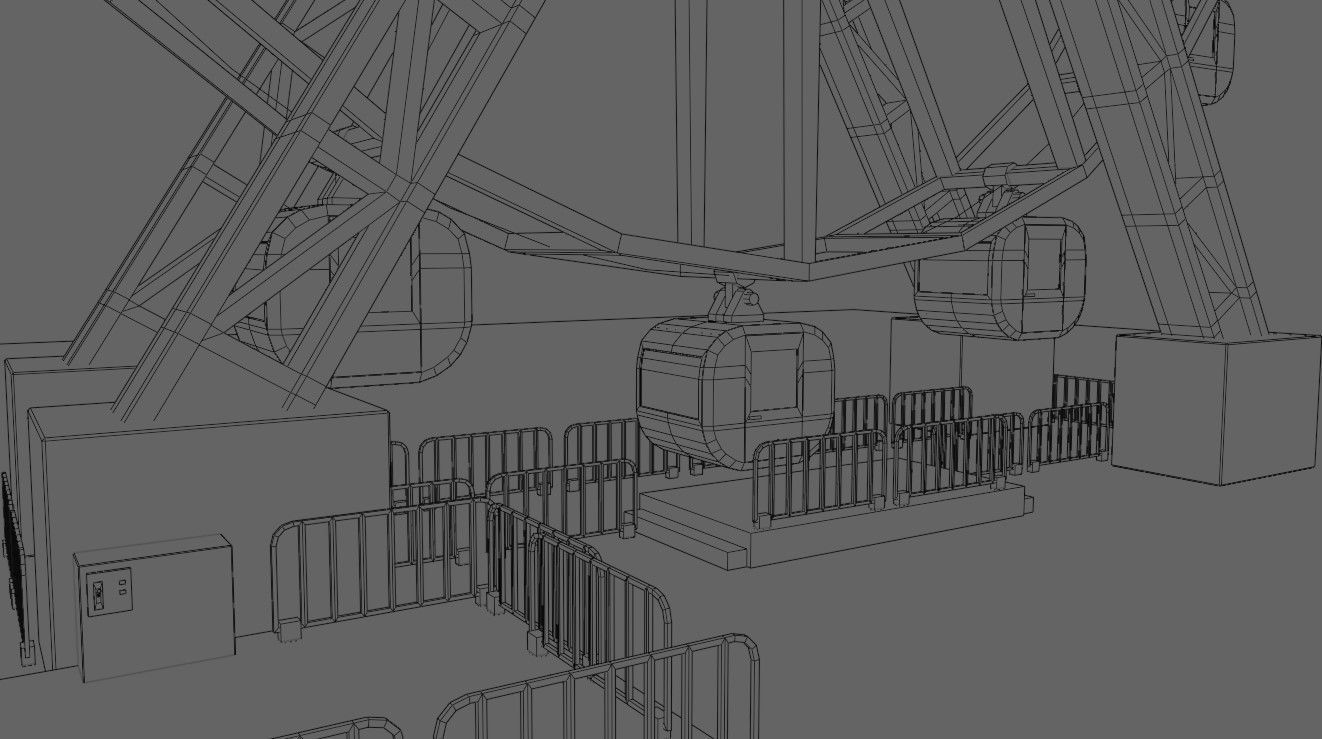 Giant Wheel - Amusement Park - Roda Gigante Low-poly 3D model_22