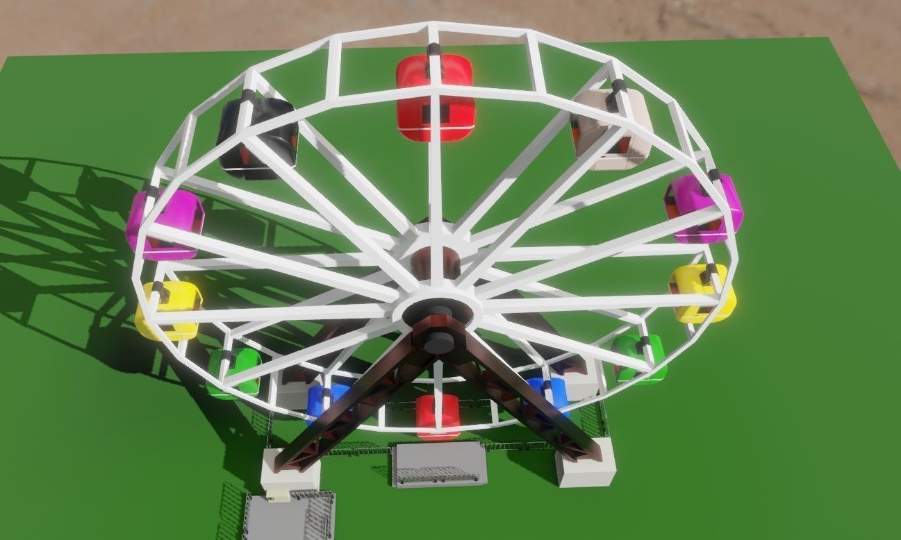 Giant Wheel - Amusement Park - Roda Gigante Low-poly 3D model_14