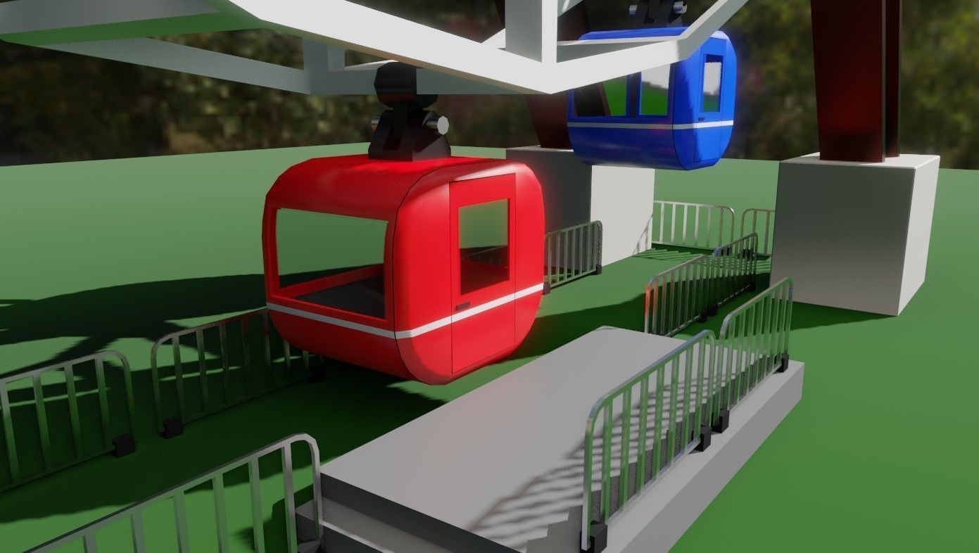 Giant Wheel - Amusement Park - Roda Gigante Low-poly 3D model_12