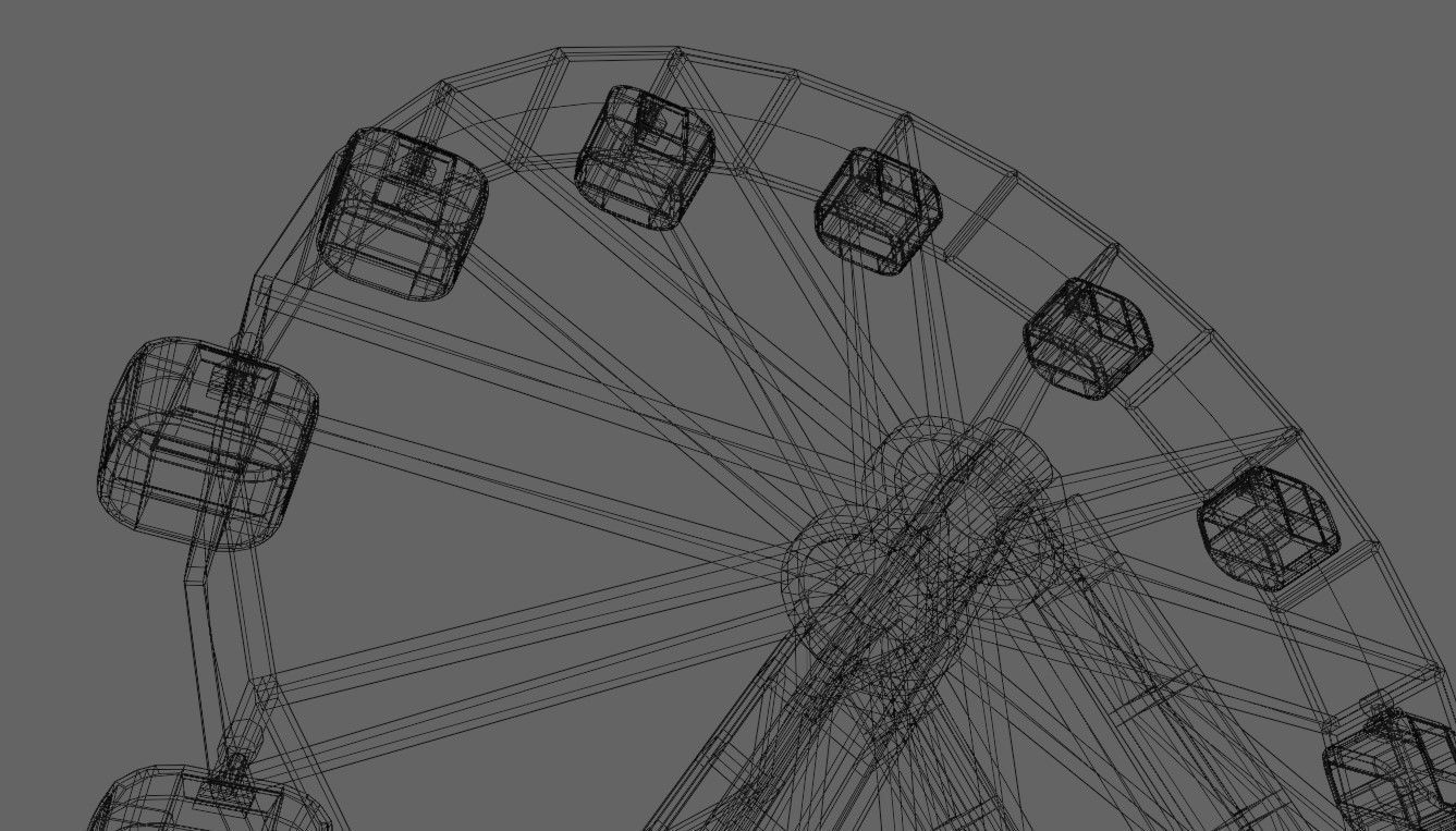 Giant Wheel - Amusement Park - Roda Gigante Low-poly 3D model_24