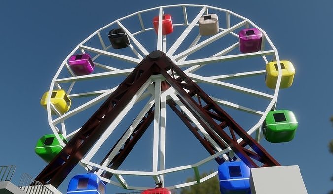 Giant Wheel - Amusement Park - Roda Gigante Low-poly 3D model