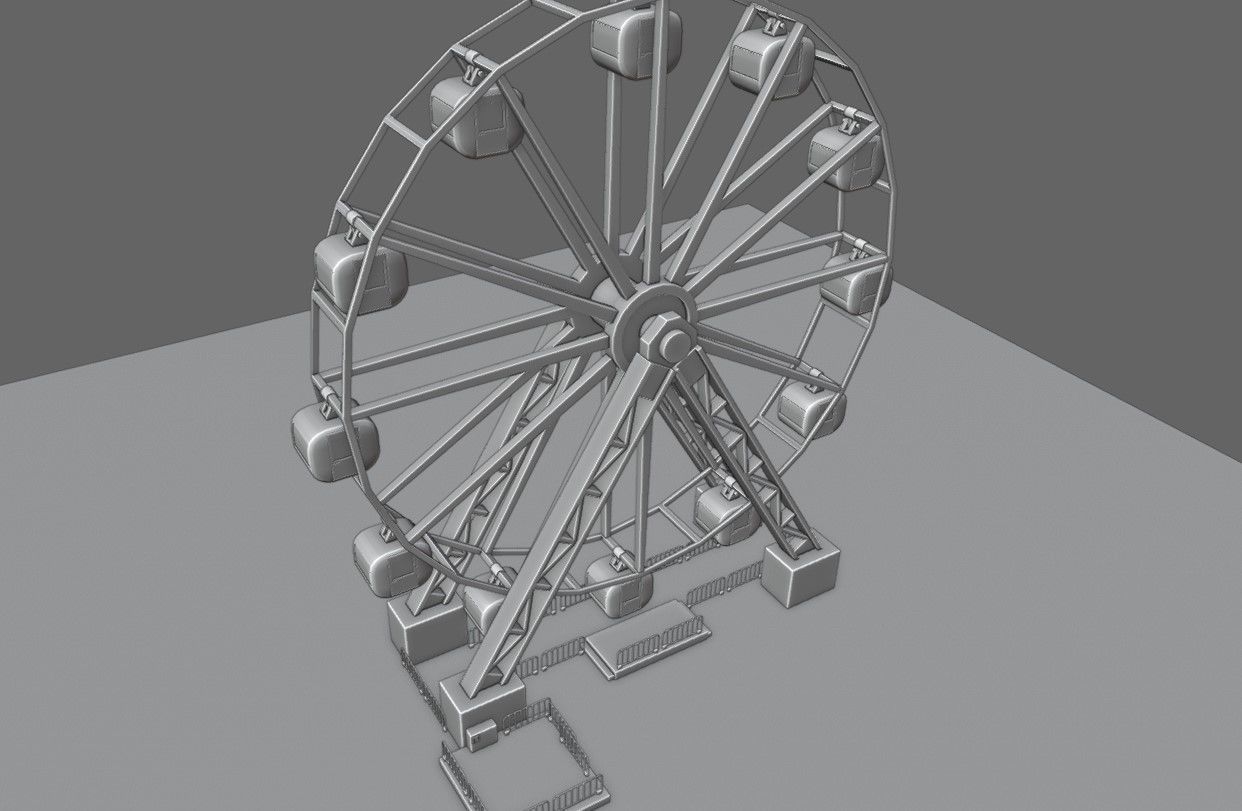 Giant Wheel - Amusement Park - Roda Gigante Low-poly 3D model_20