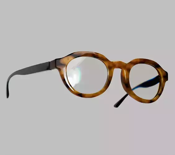 Vintage Reading Glasses with Acetate Frame 3D model