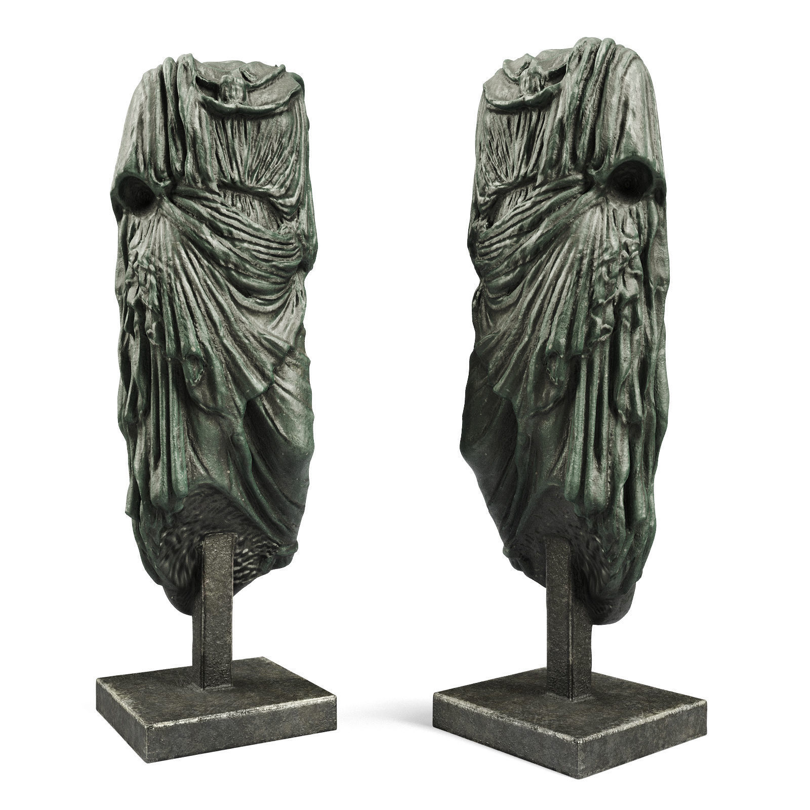 Athena sculpture standing 3D model_1