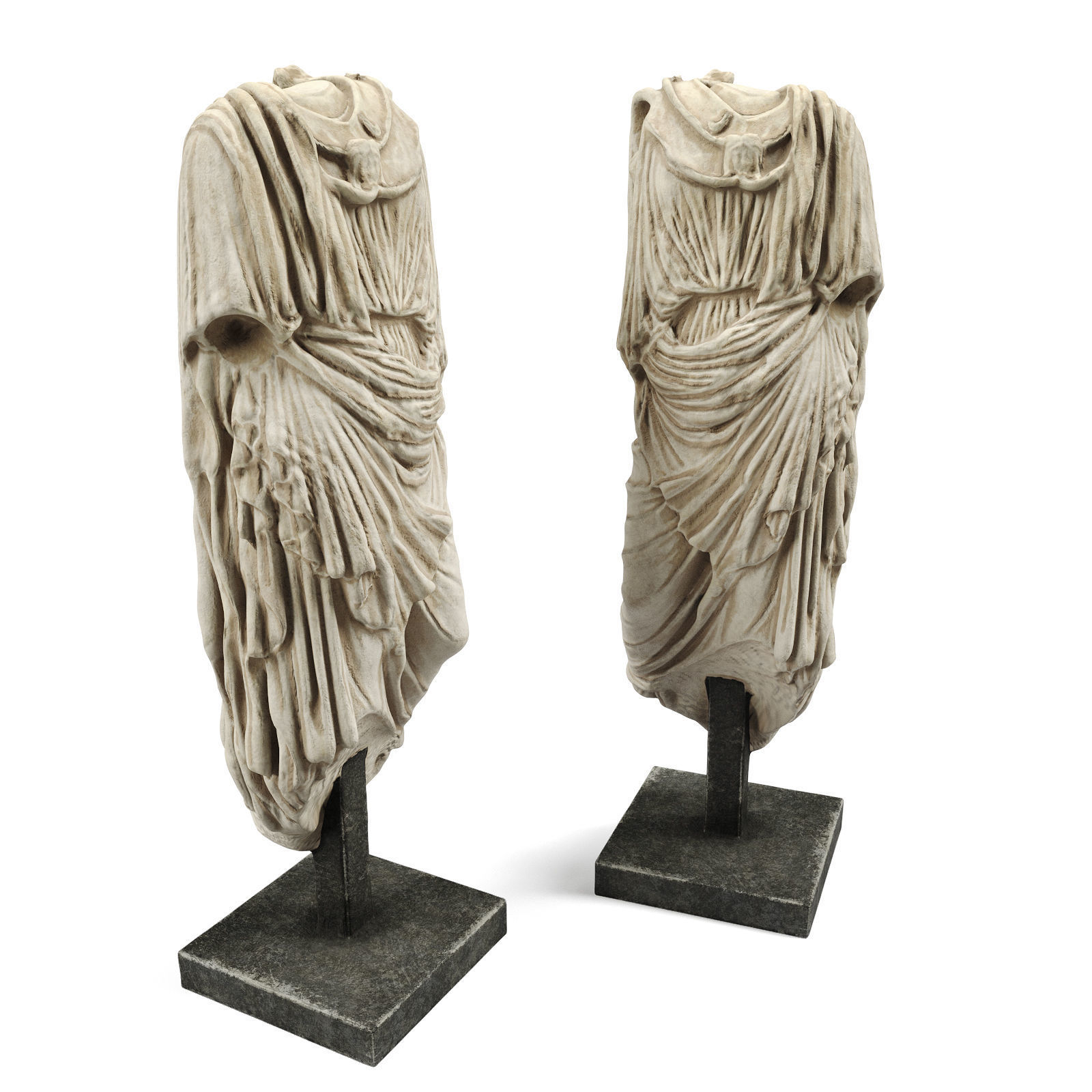 Athena sculpture standing 3D model_2