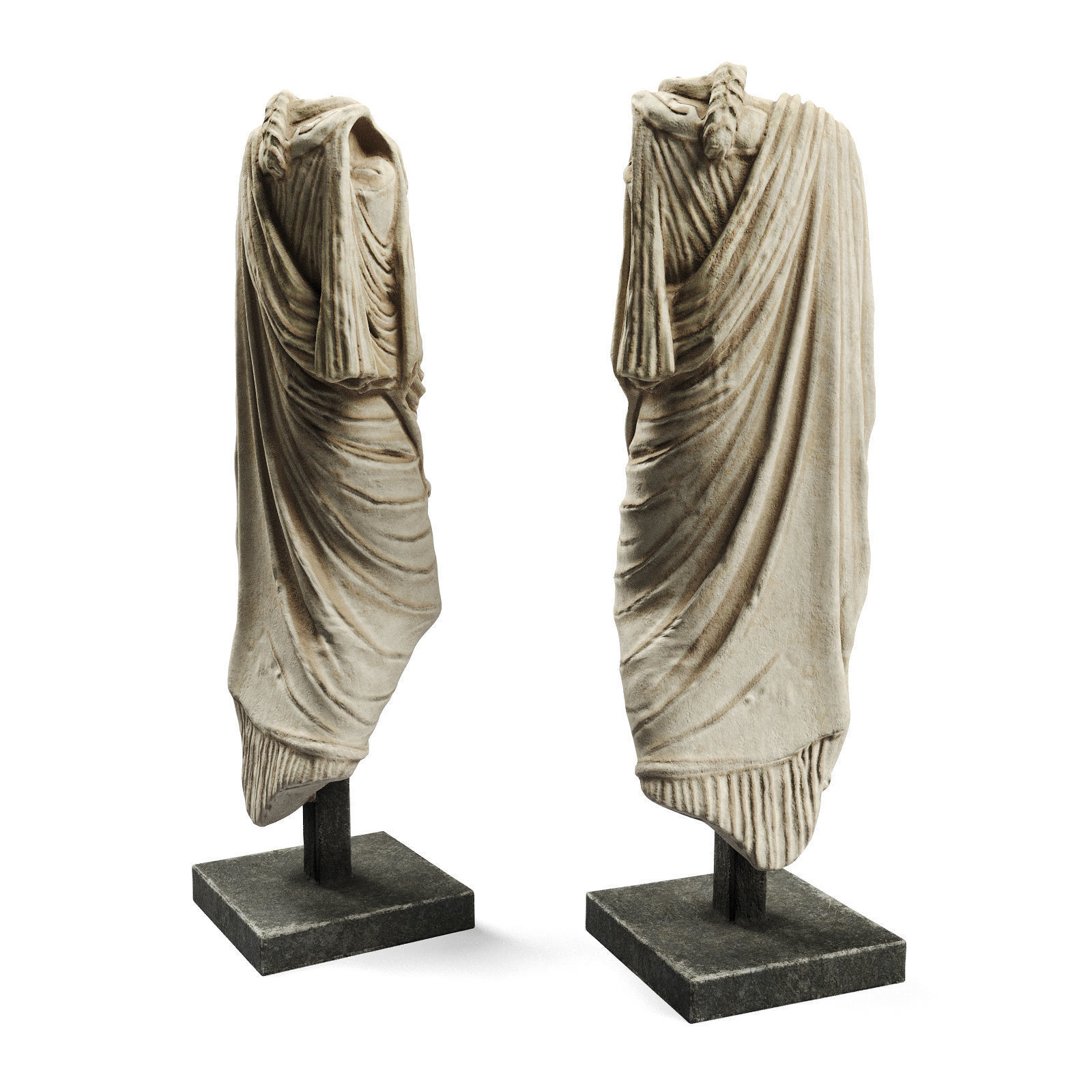 Athena sculpture standing 3D model_3