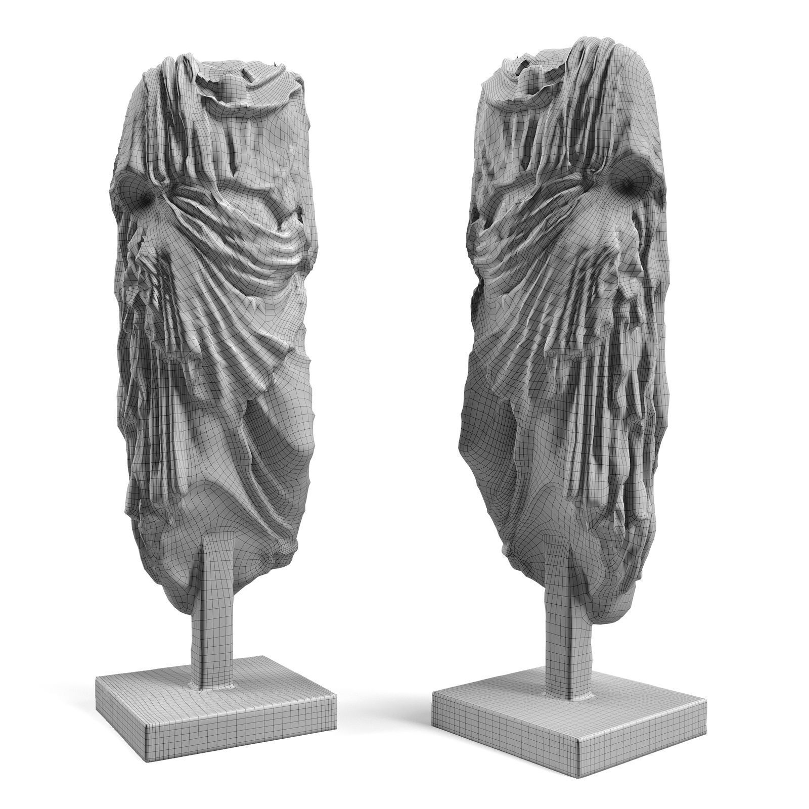 Athena sculpture standing 3D model_5