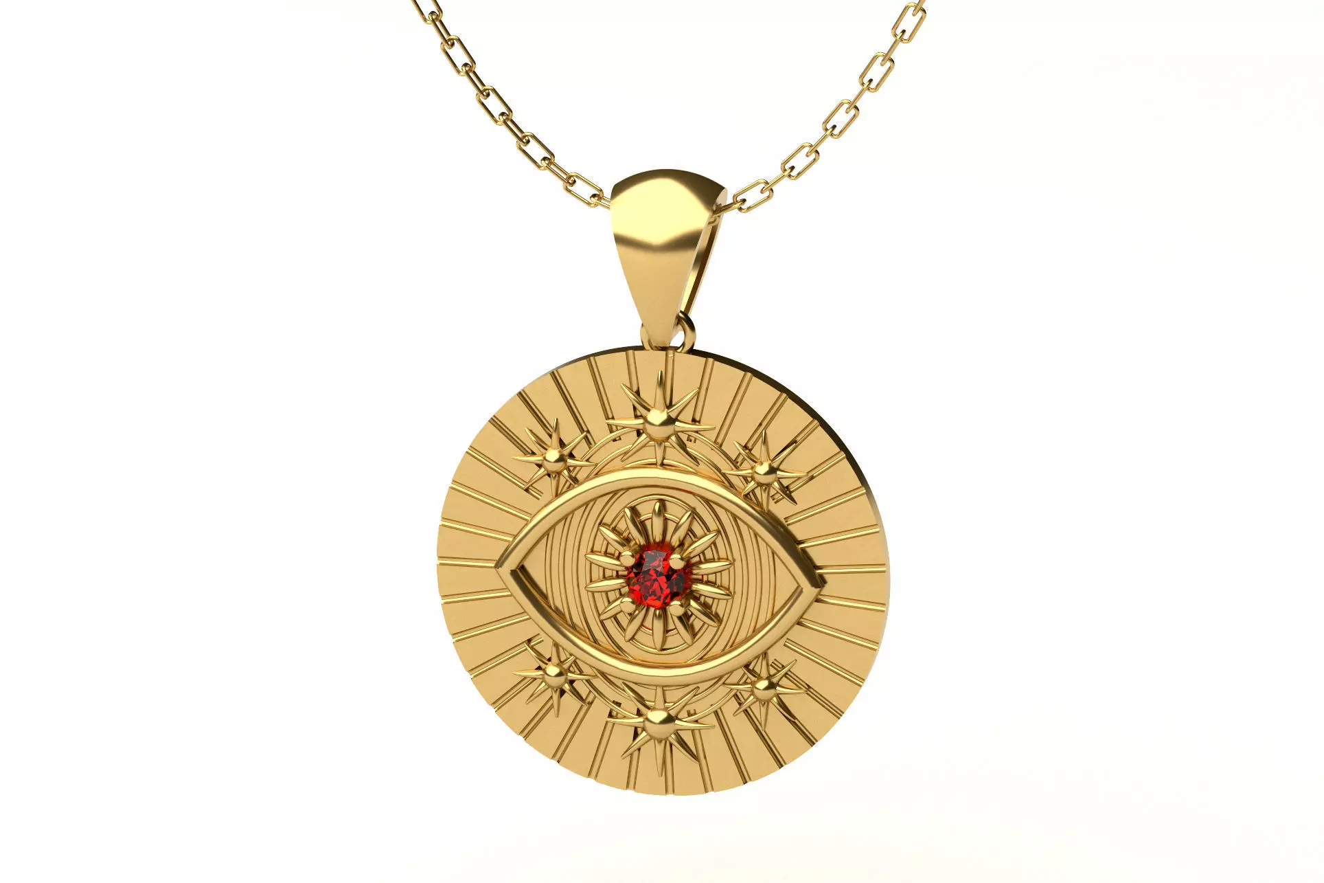 Evil Eye Pendant P 029 3D print model_0