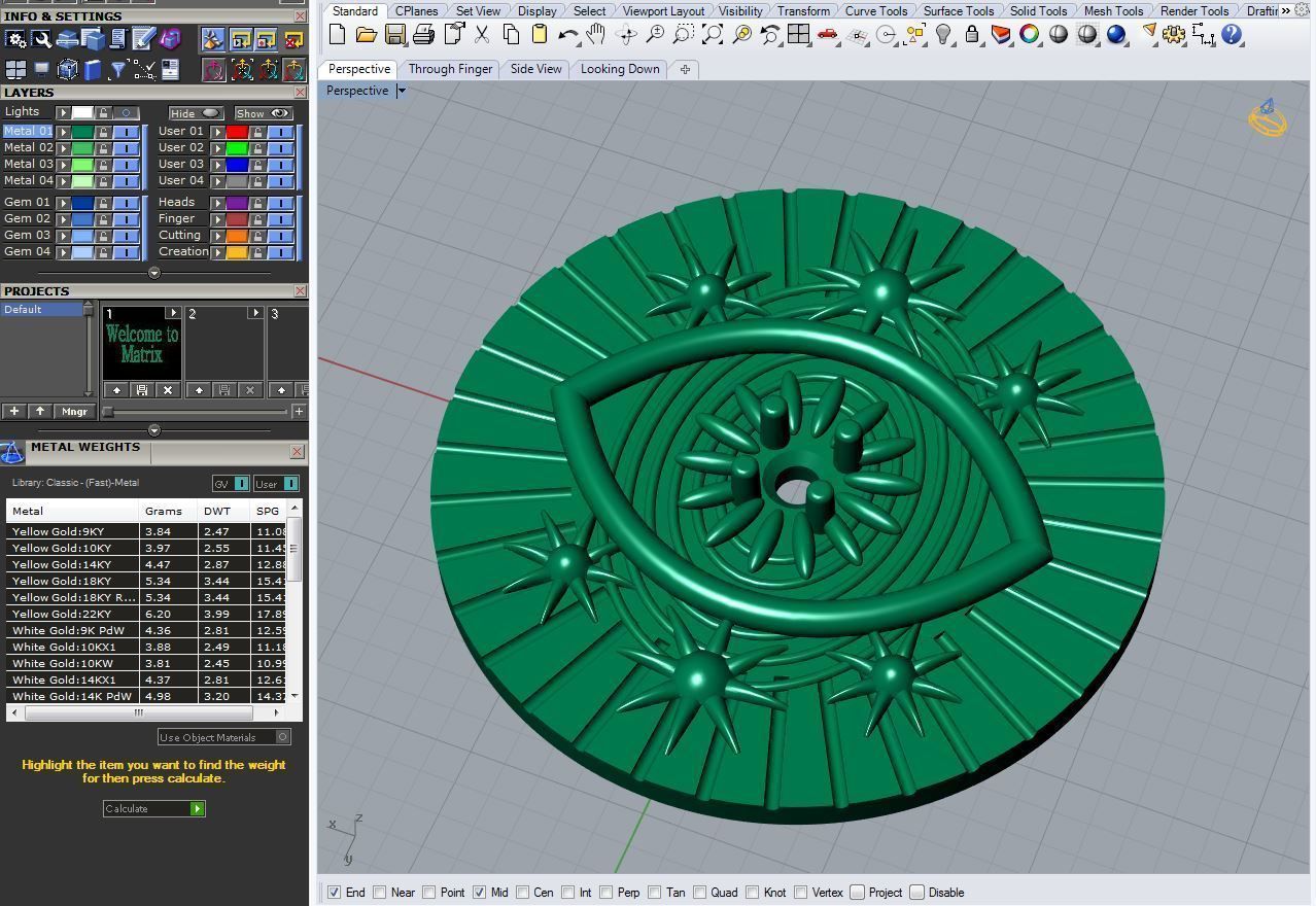 Evil Eye Pendant P 029 3D print model_5