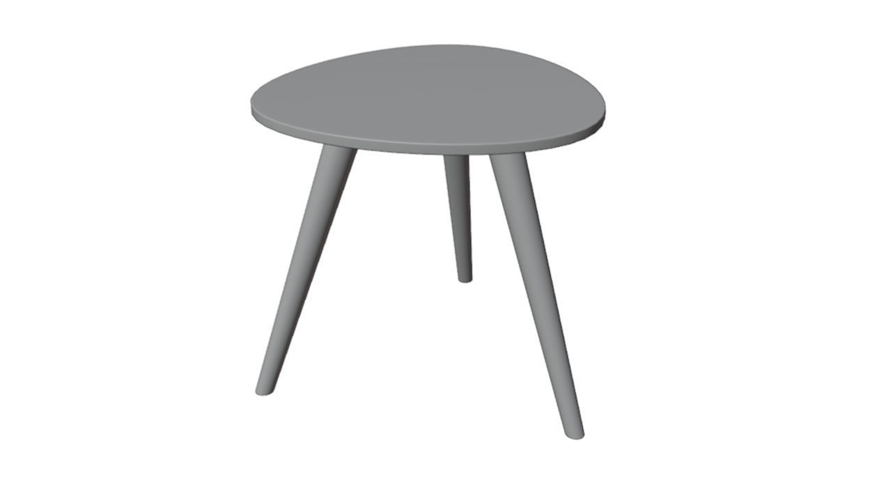 Glass table with tripod legs 3D model_9