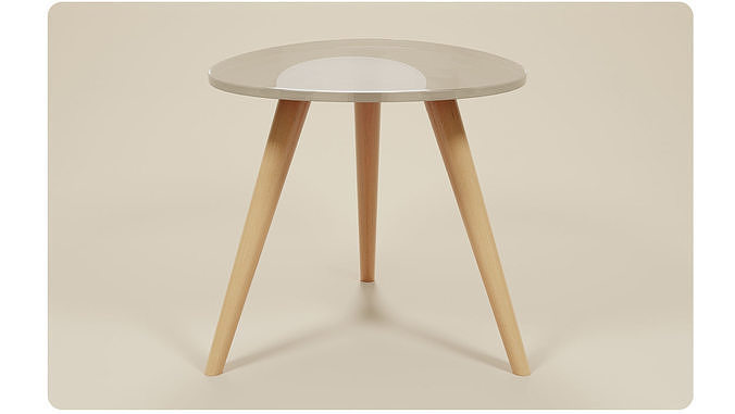 Glass table with tripod legs 3D model