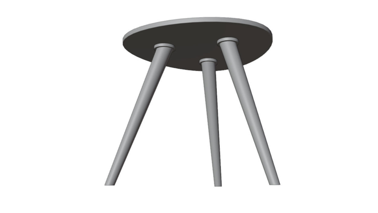 Glass table with tripod legs 3D model_10