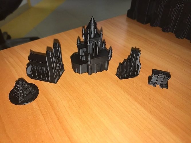 Dark buildings for board games 3D print model 3D print model
