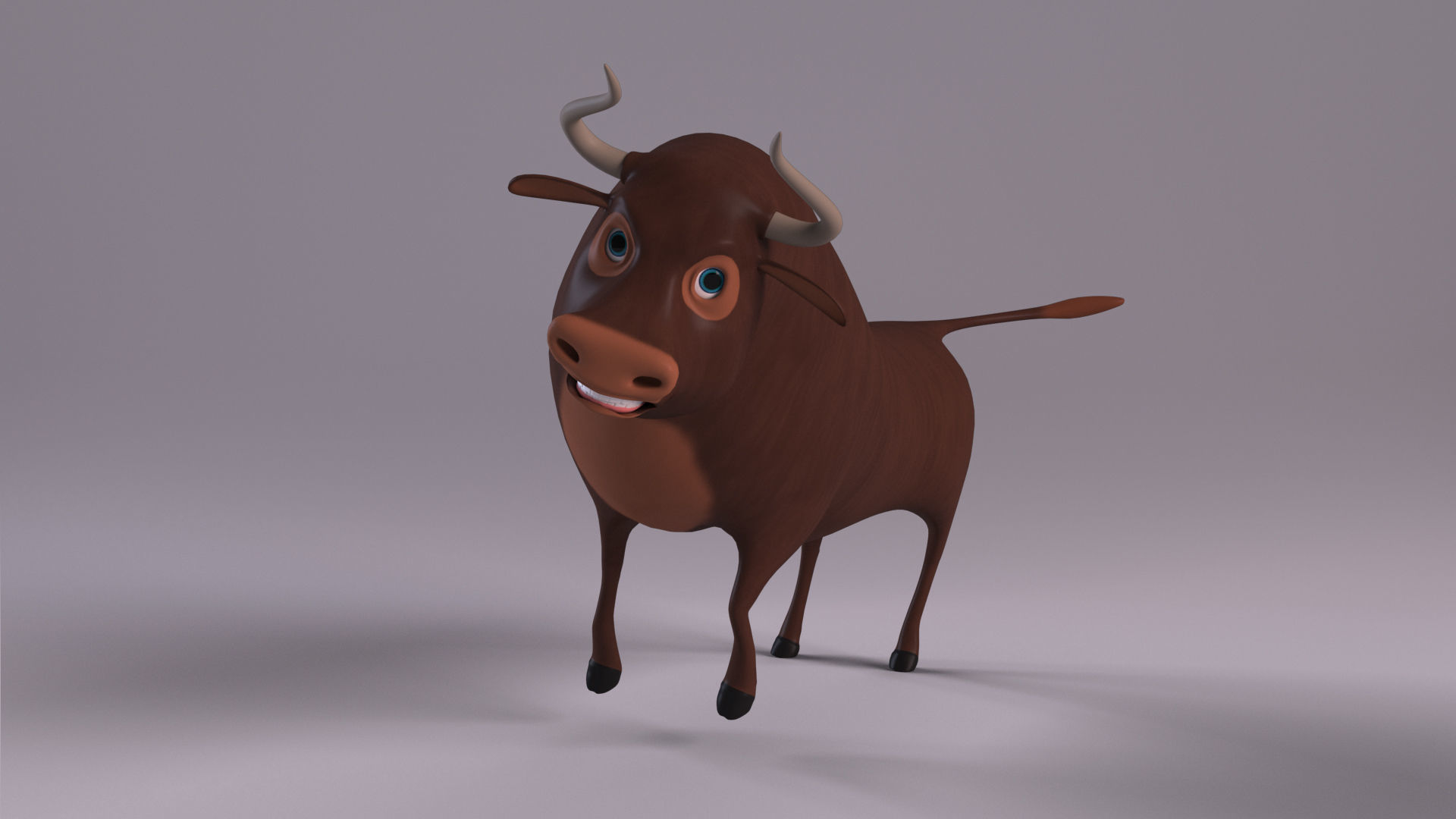 Cartoon Bull Rigged Low-poly 3D model_4