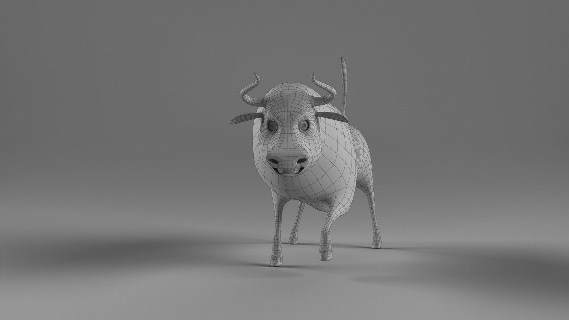 Cartoon Bull Rigged Low-poly 3D model_19