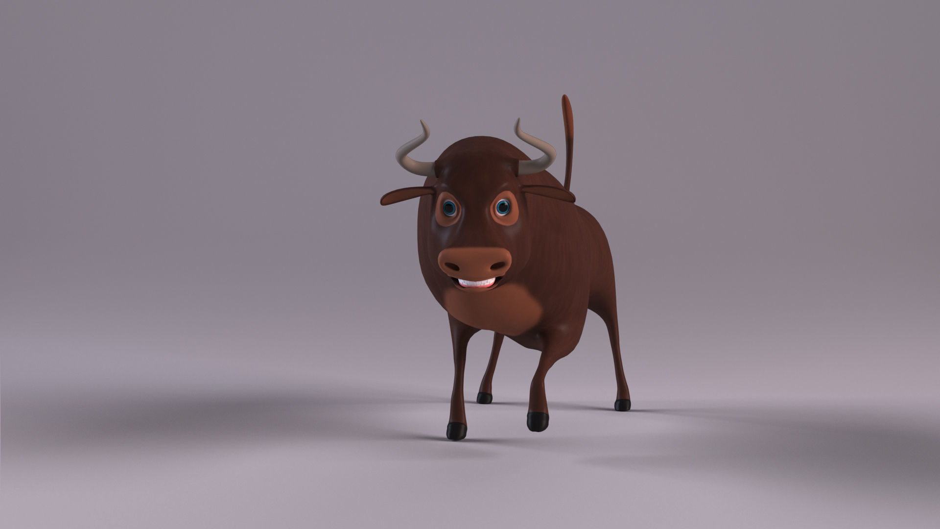 Cartoon Bull Rigged Low-poly 3D model_7