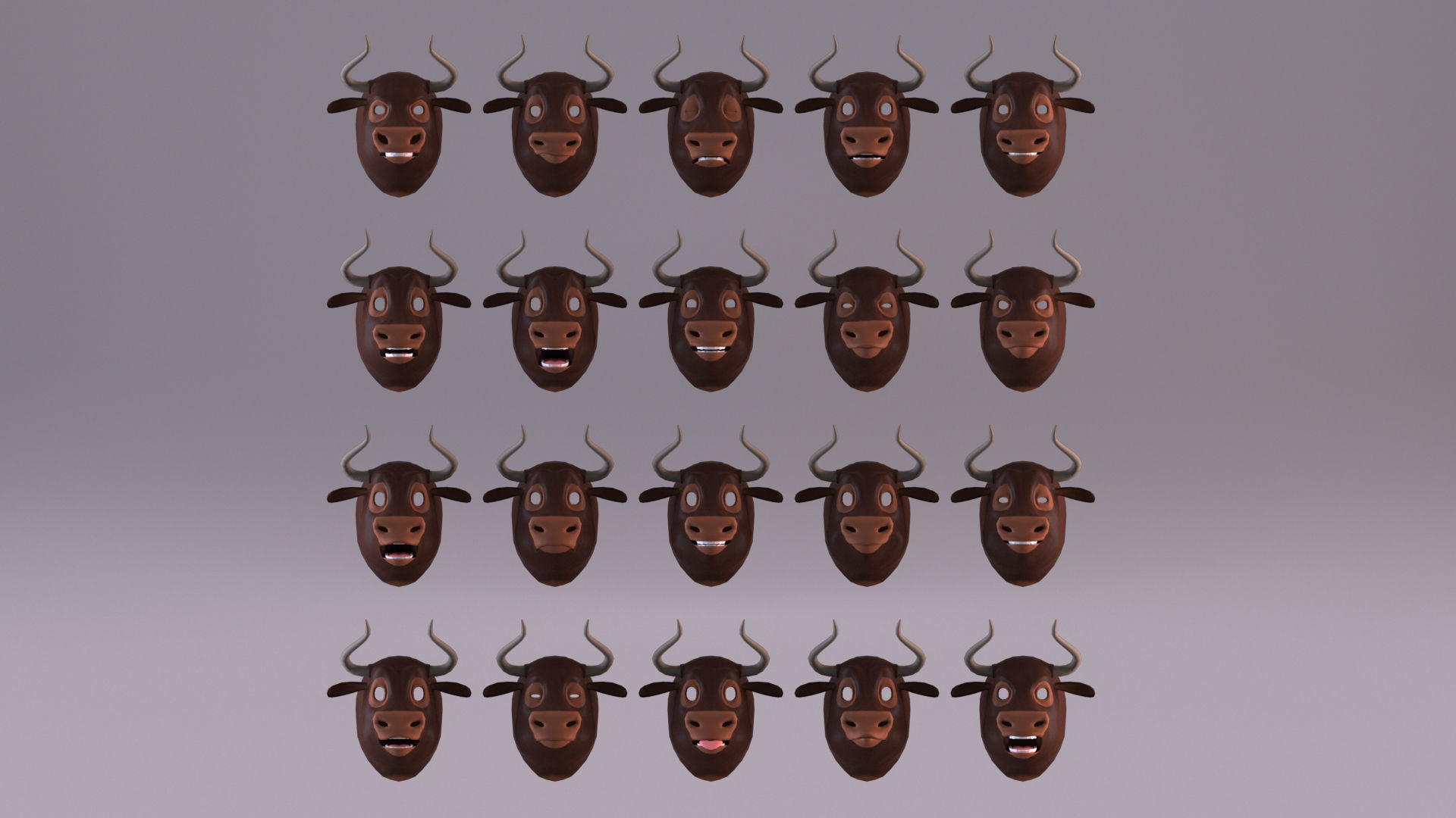 Cartoon Bull Rigged Low-poly 3D model_2