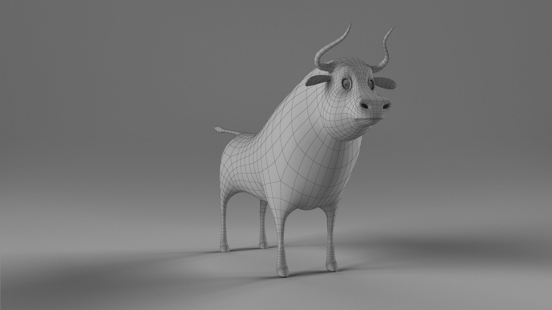 Cartoon Bull Rigged Low-poly 3D model_16