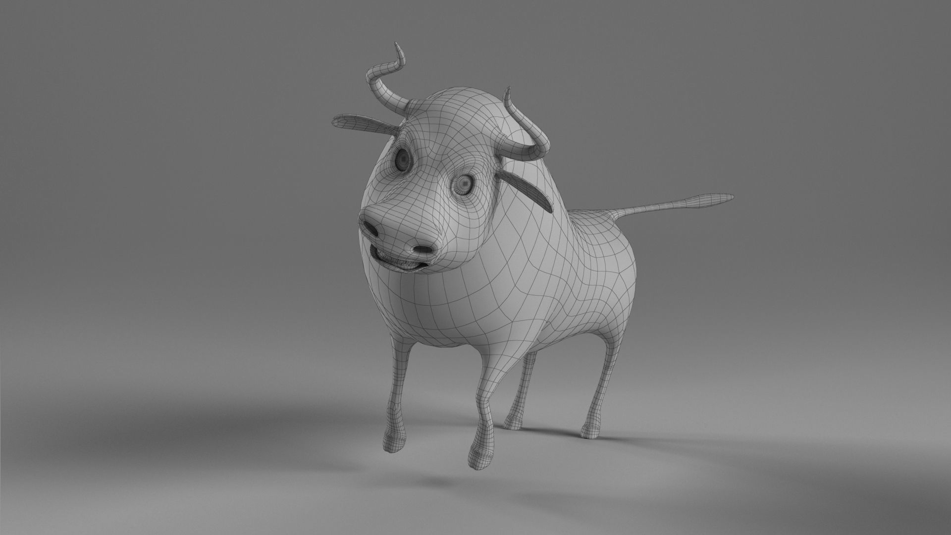 Cartoon Bull Rigged Low-poly 3D model_14