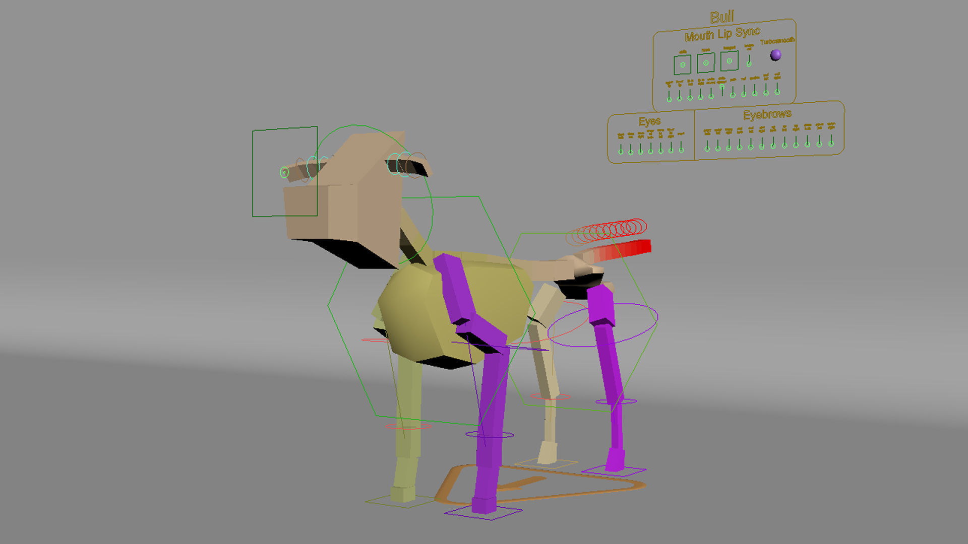 Cartoon Bull Rigged Low-poly 3D model_6