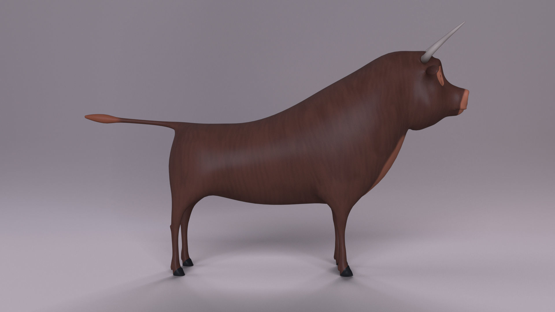 Cartoon Bull Rigged Low-poly 3D model_9