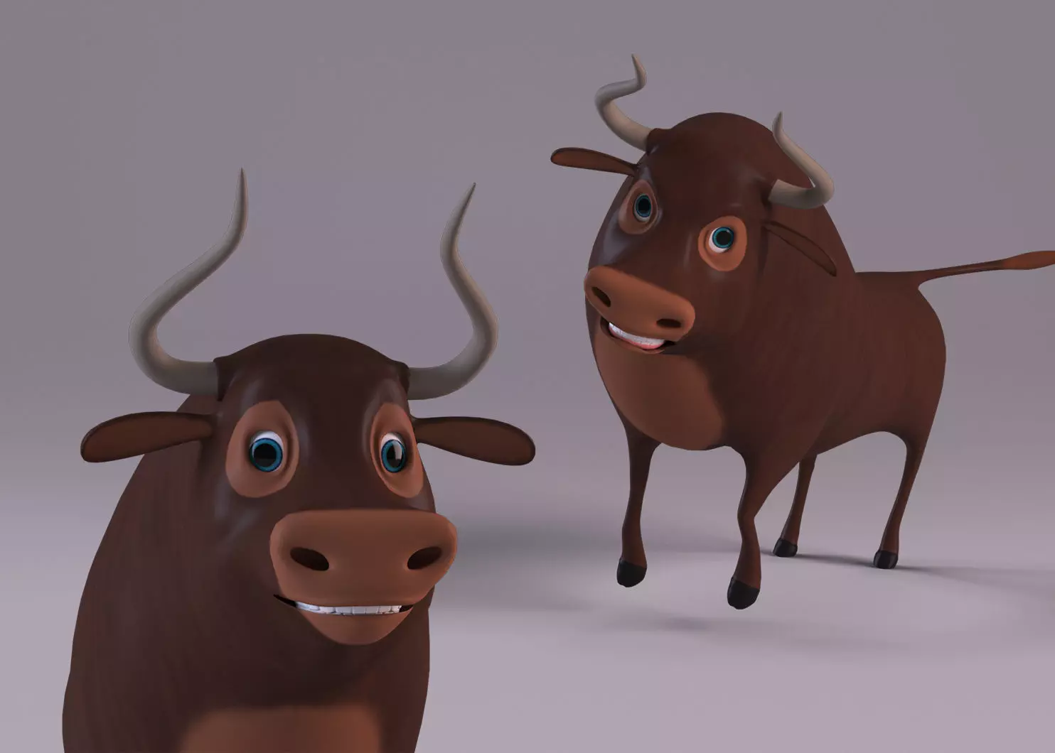 Cartoon Bull Rigged Low-poly 3D model_0