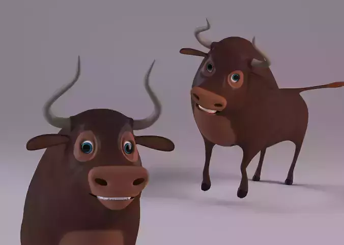 Cartoon Bull Rigged