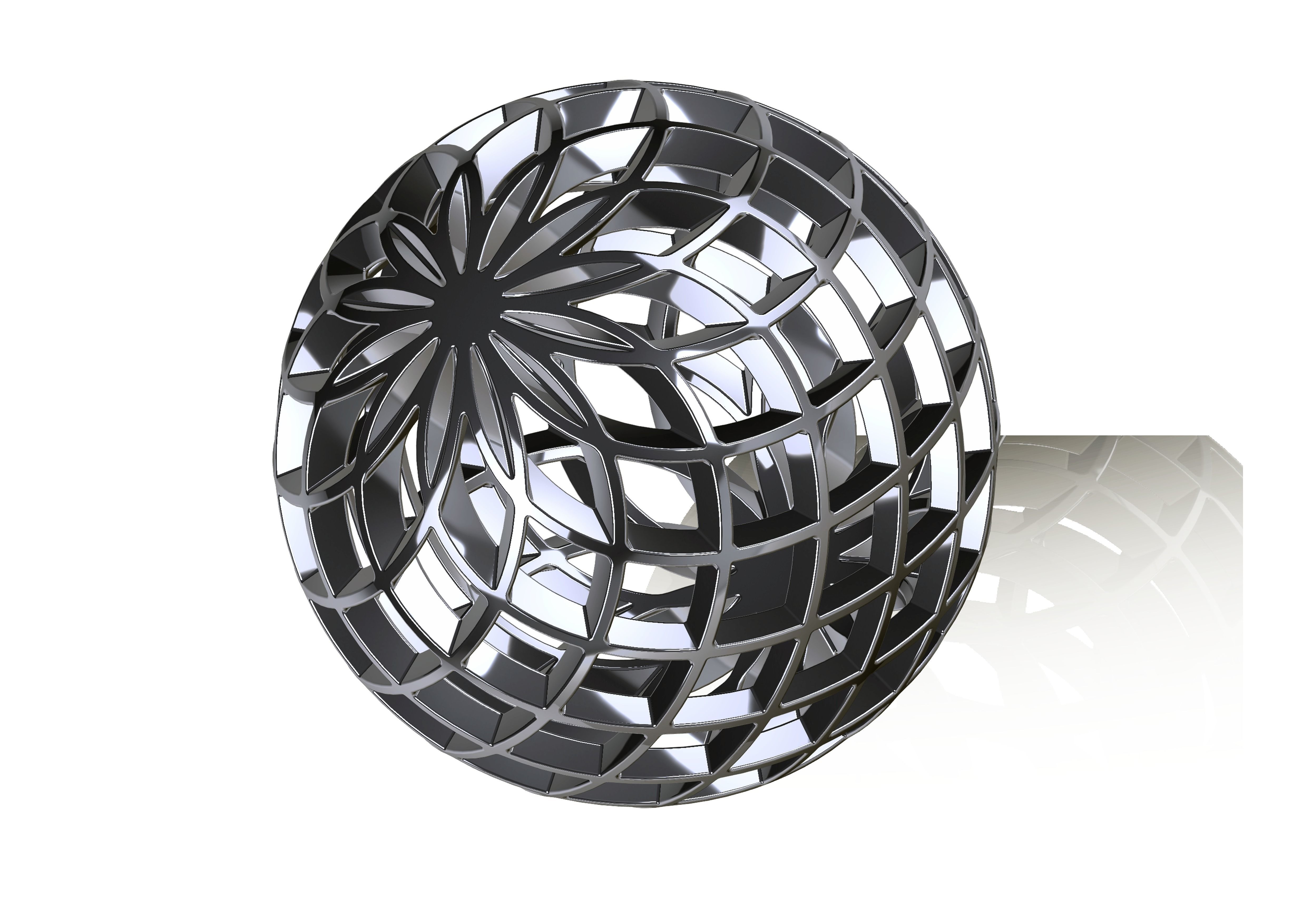 spherevex ball with lattice pattern 3D print model_3