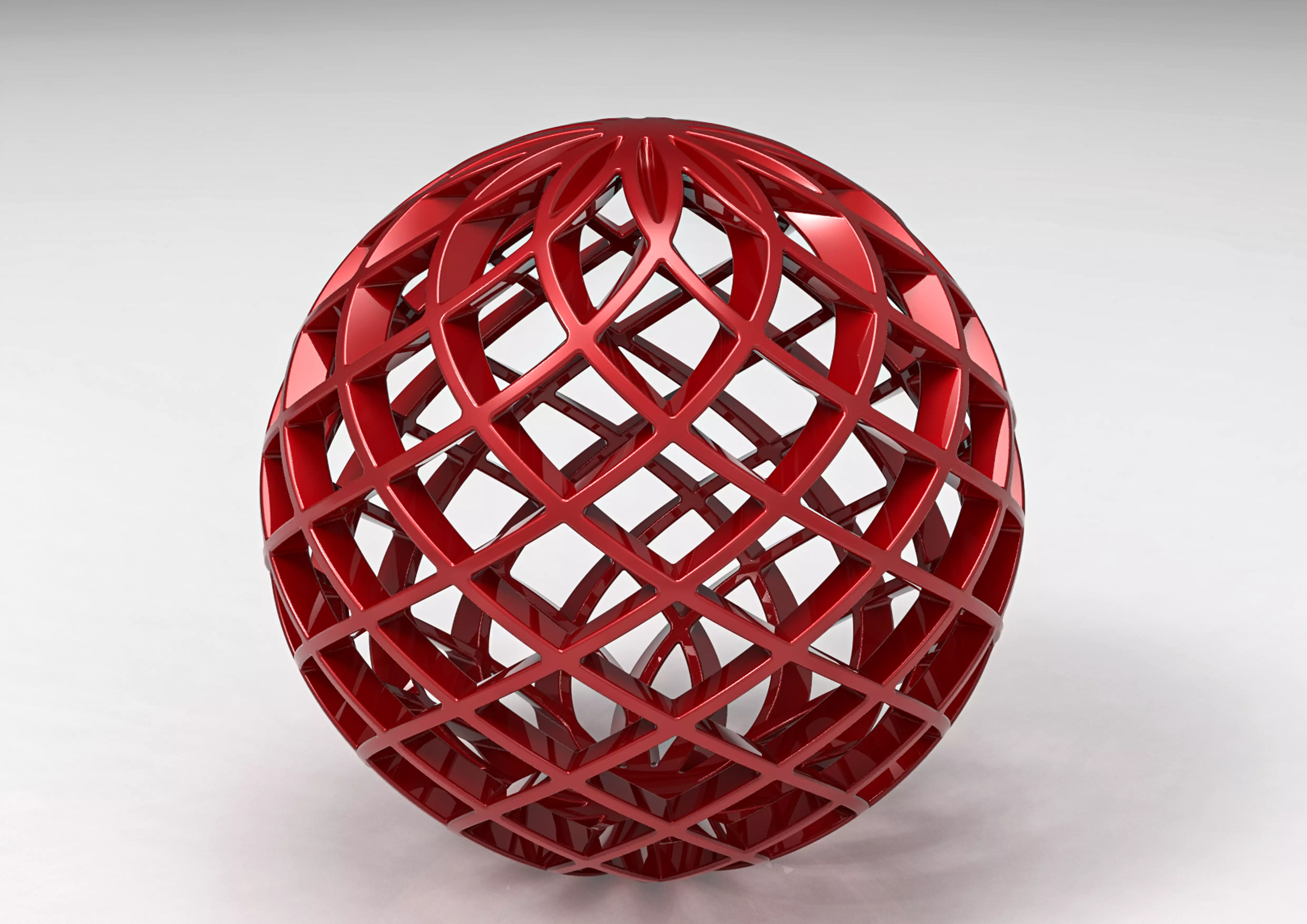spherevex ball with lattice pattern 3D print model_0