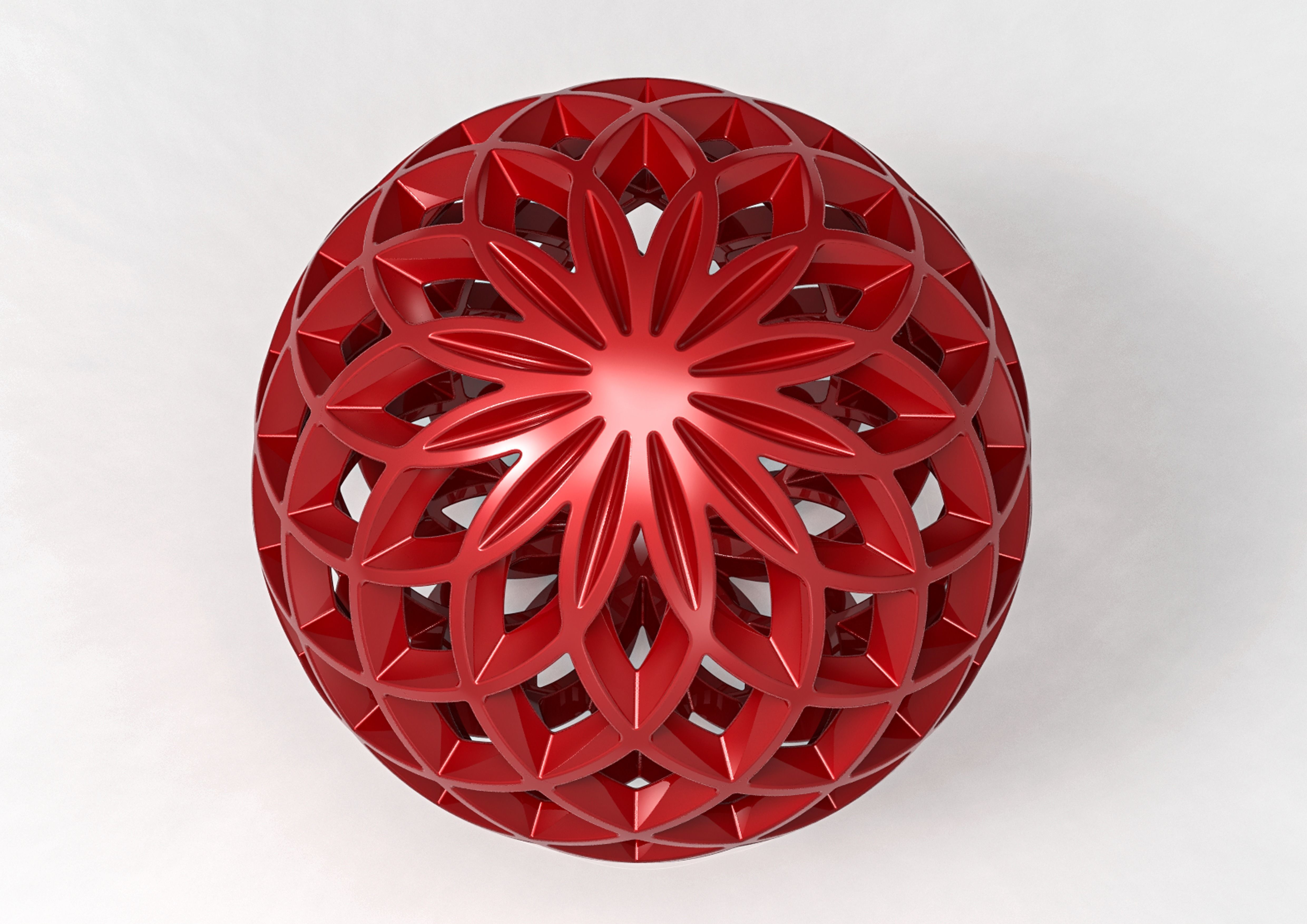 spherevex ball with lattice pattern 3D print model_1